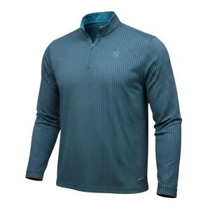 Googan Squad Mens 4XL Quarter Zip Performance Pullover Blue Fishing Shirt Top